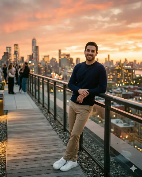 7. Rooftop Sunset Lean