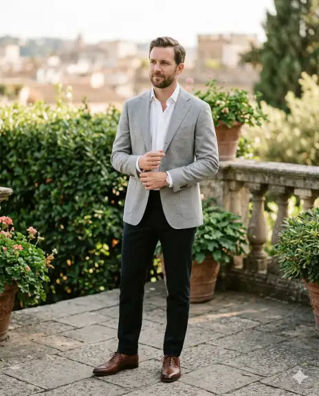 22. Gray Suit No Tie