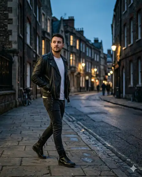 3. Leather Jacket on a City Street