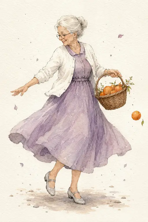 Grandmother with a Basket of Oranges