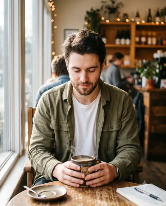 17. Coffee Shop Candid Portrait