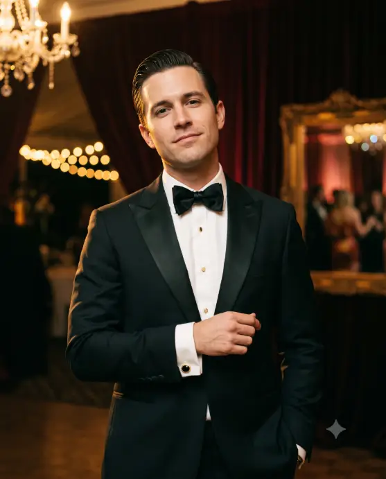 19. Elegant Tuxedo Evening Portrait
