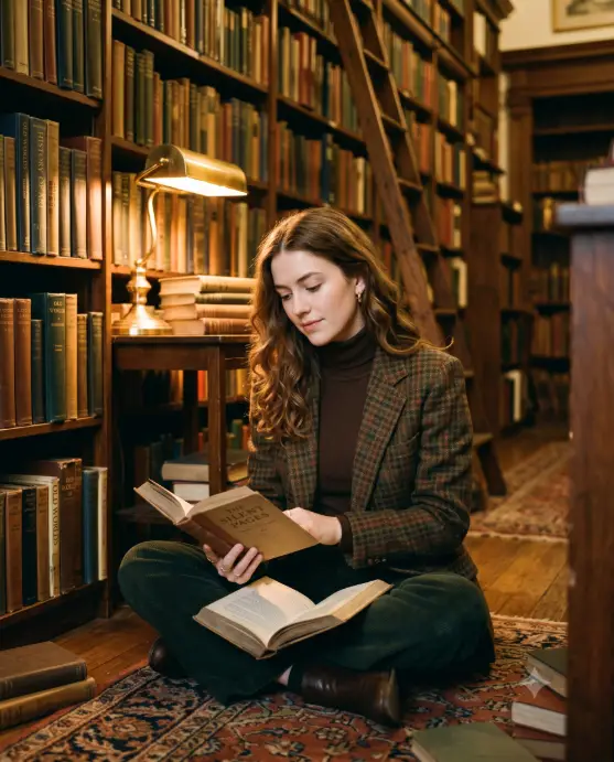 5. Dark Academia Library Portrait