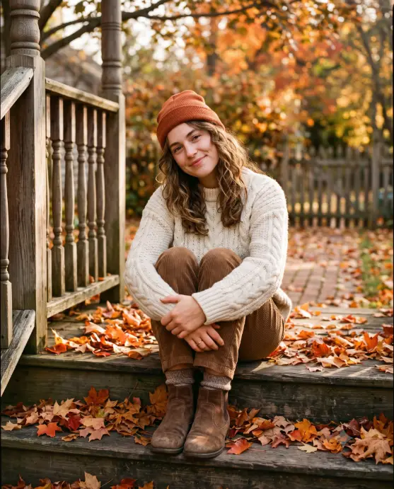 9. Cozy Autumn Sweater Portrait