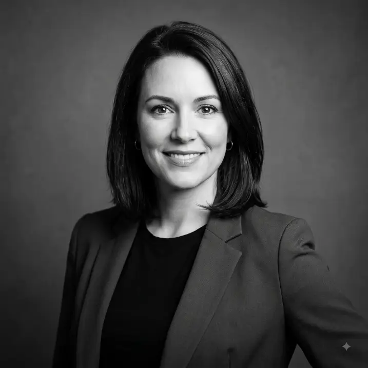 Modern Monochrome Black and White Headshot