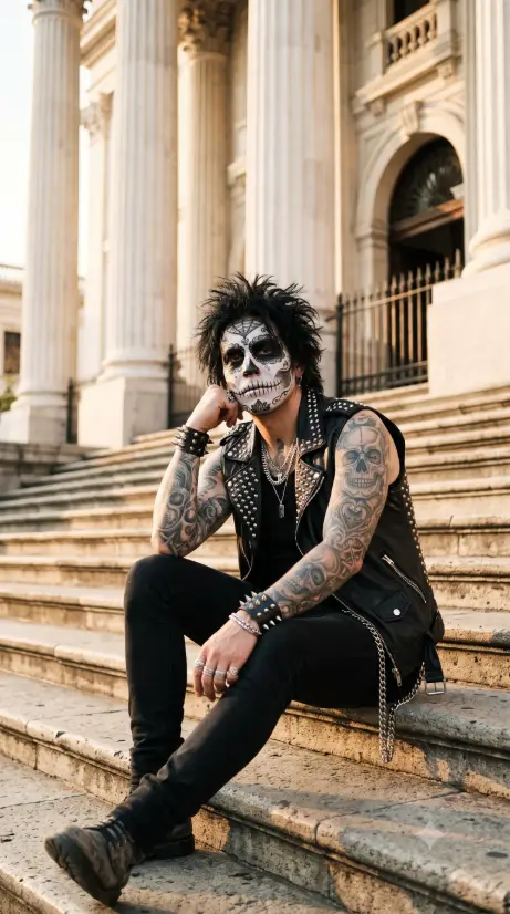 7. Skeleton Punk on the Stone Steps