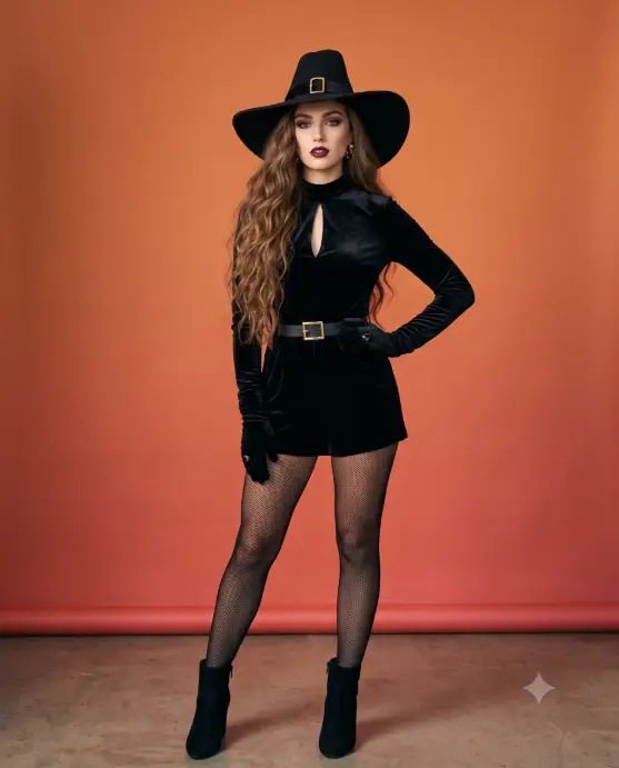 5. Studio Witch Against a Burnt Orange Backdrop