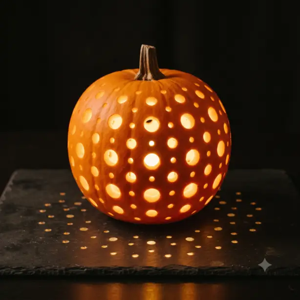 Polka Dot Drilled Pumpkin