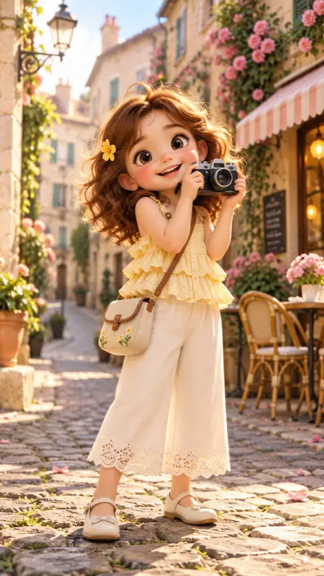 Tiny Photographer on a European Street