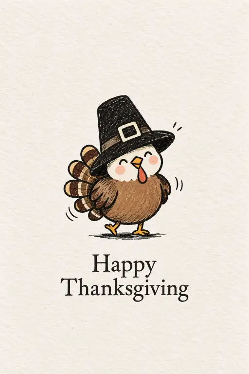 5. Tiny Pilgrim Turkey Doodle