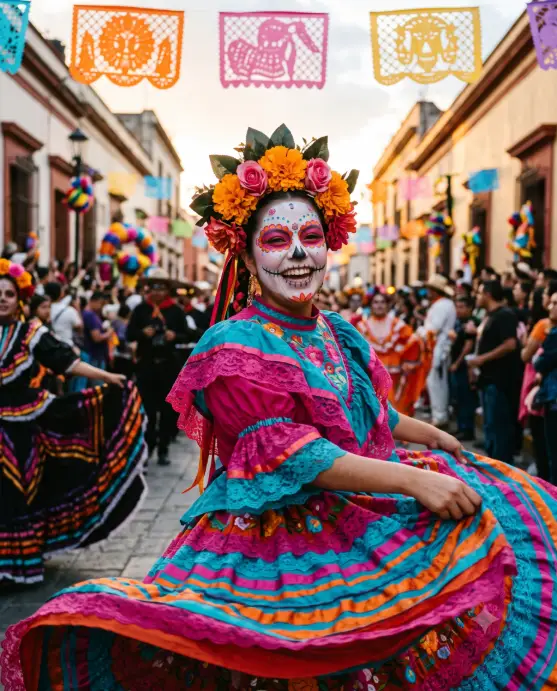 Vibrant Street Festival Portrait